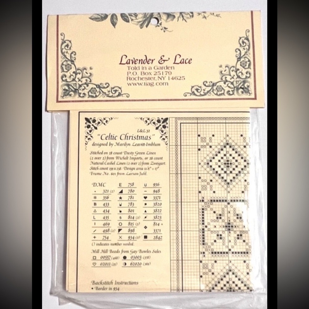 Lavender & Lace Celtic Christmas L&L32 cross stitch pattern NEW - Picture 4 of 4